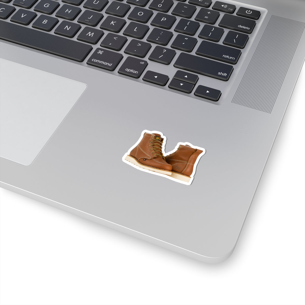 Pair of quality work boots. In kiss-cut sticker