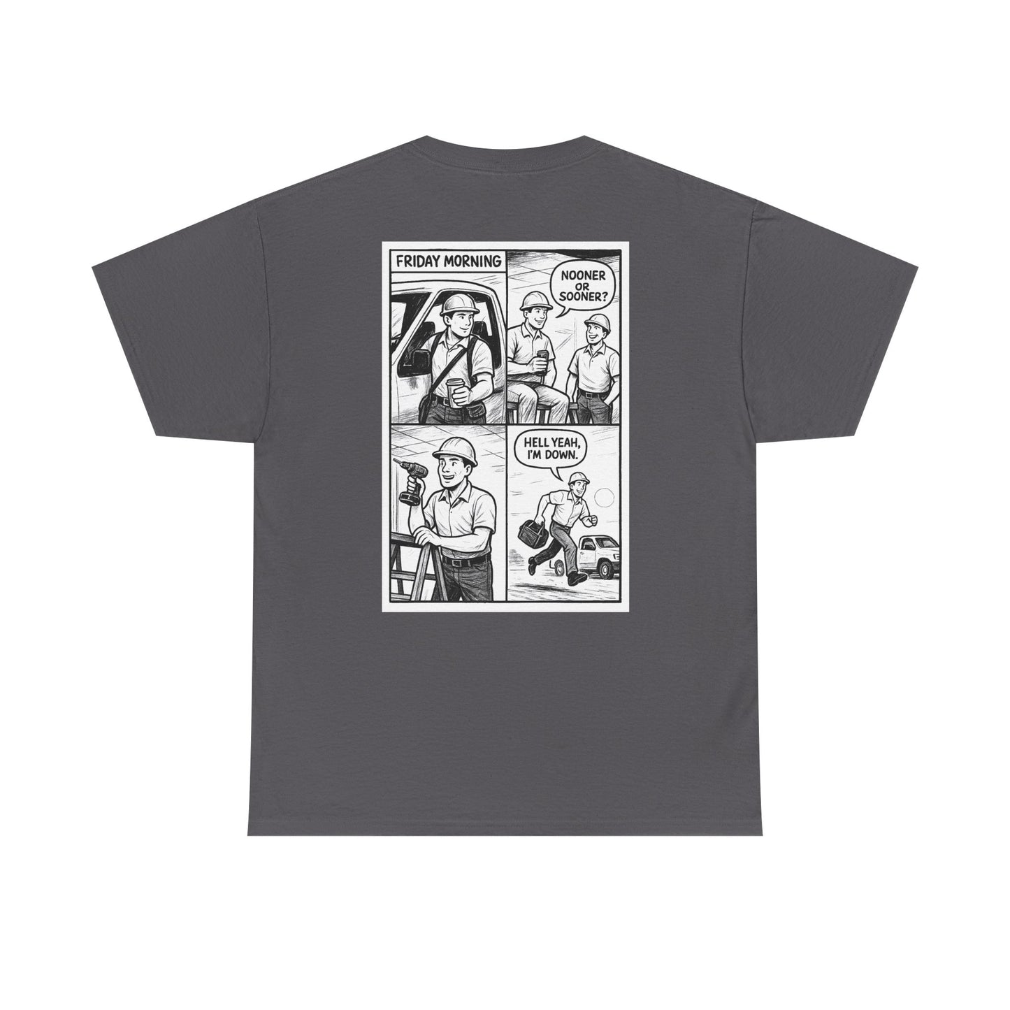 “Nooner or sooner. Hell yeah, I’m down” shirt - Retro Comic 4 panel