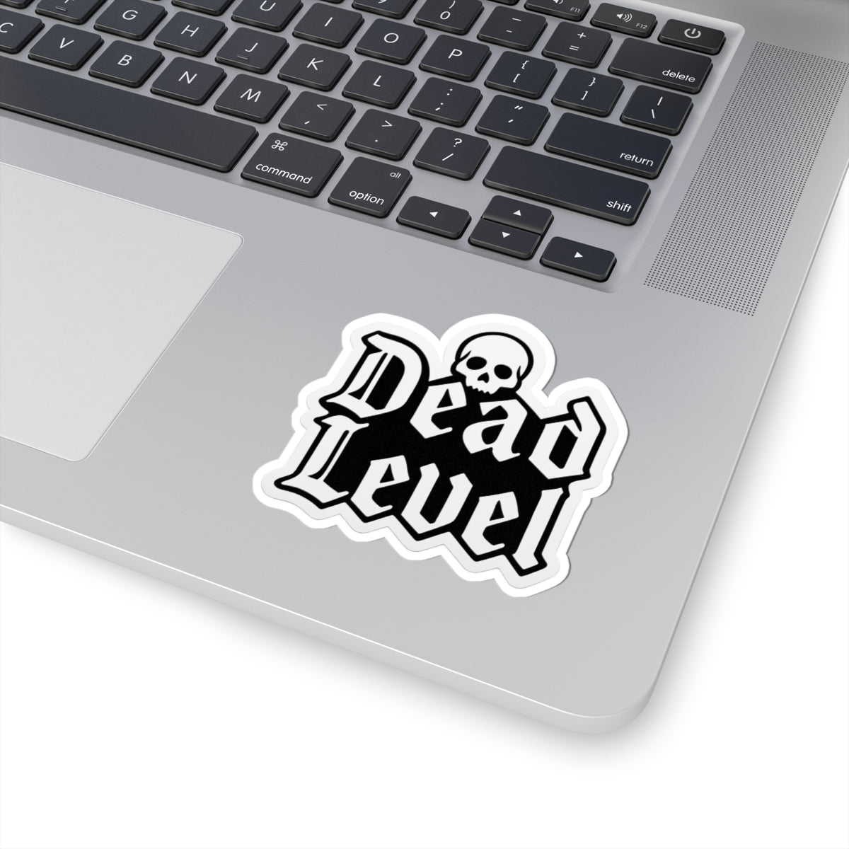“Dead Level” with skull spooky season sticker