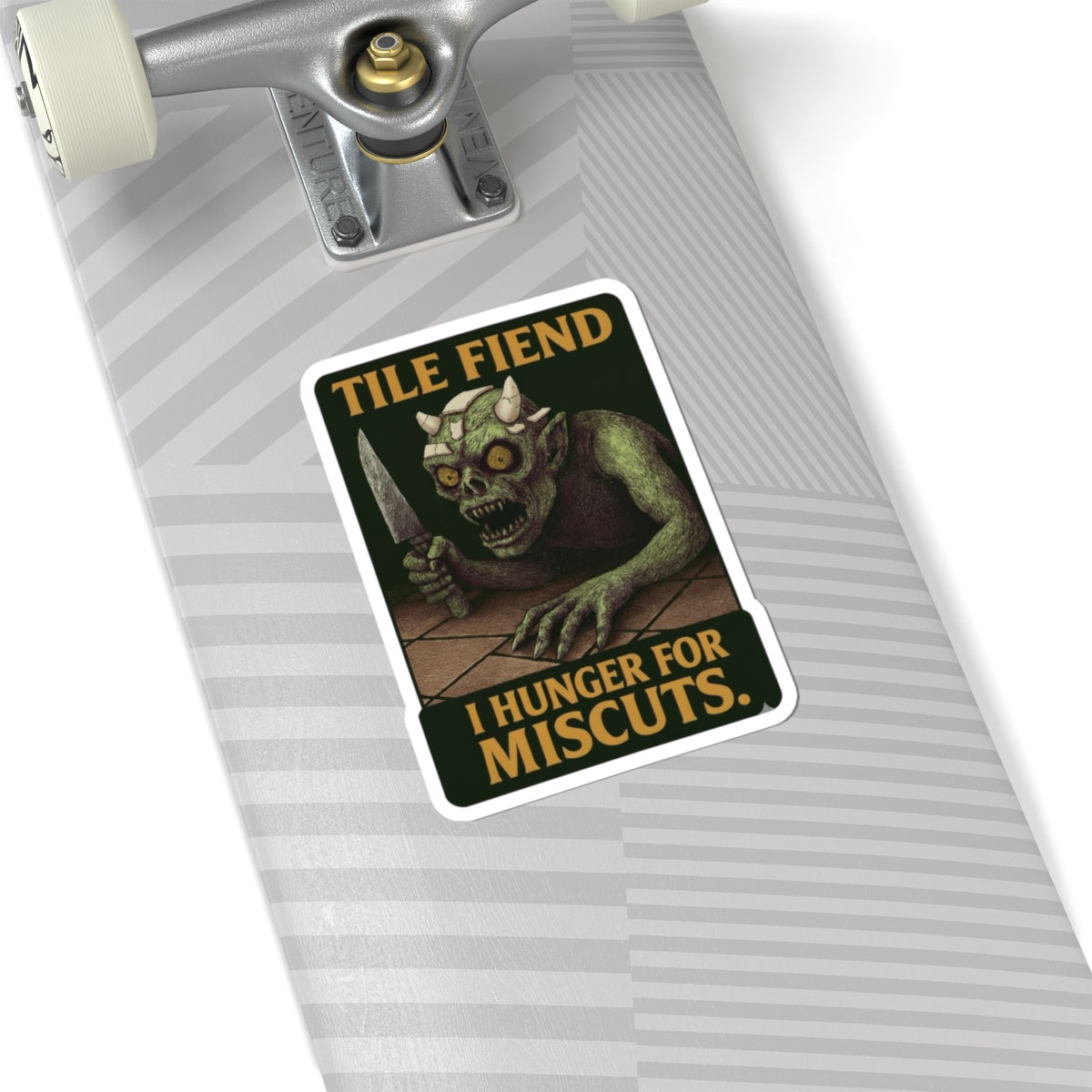 Tile Fiend Goblin “Hunger for Miscuts” sticker