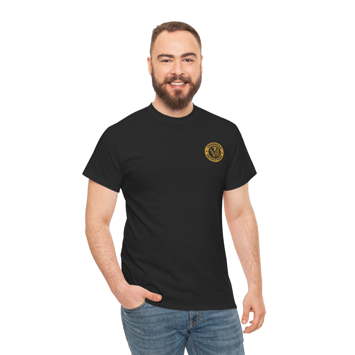 “Ceiling Slayer Unit” military inspired shirt with tbar cross and skull