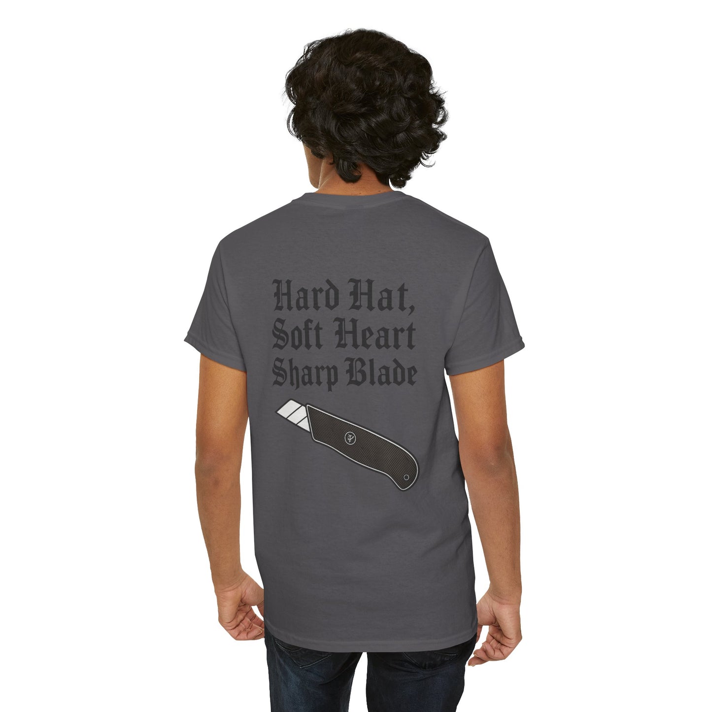 "Hard Hat, Soft Heart, Sharp Blade" shirt - perfect for tile 'drop it like it's hot' day