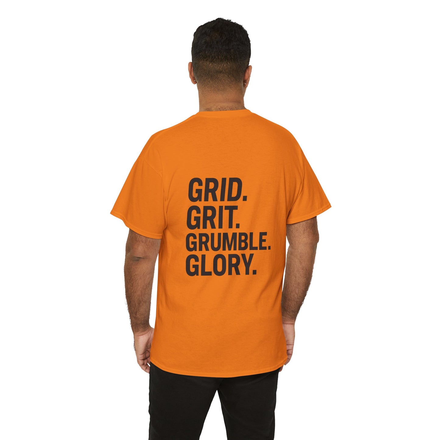 “Grid. Grit. Grumble. Glory.” Safety Colors Tee