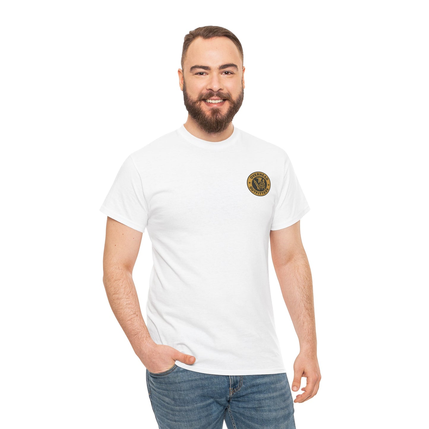 “Ceiling Slayer Unit” military inspired shirt with tbar cross and skull