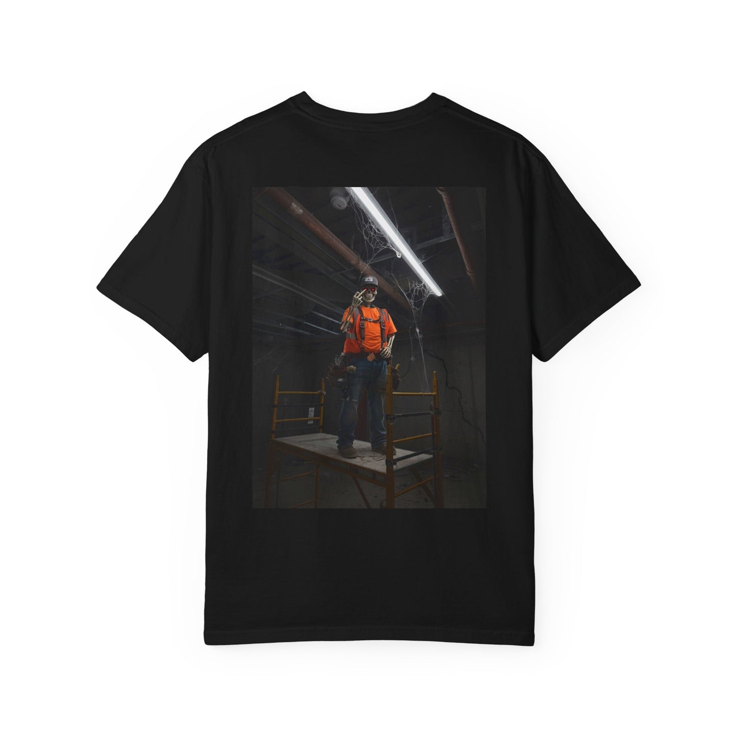 Skeleton tbar guy on a scaffold with top locks - shirt