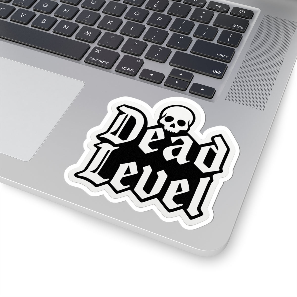 “Dead Level” with skull spooky season sticker