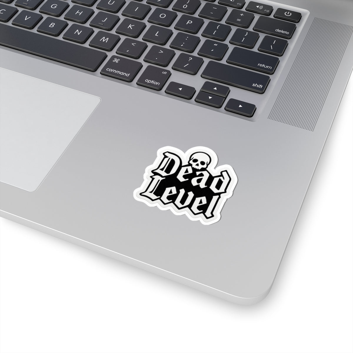 “Dead Level” with skull spooky season sticker