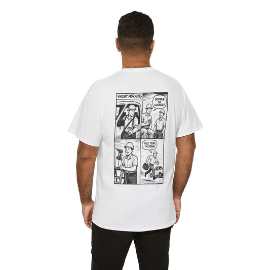 “Nooner or sooner. Hell yeah, I’m down” shirt - Retro Comic 4 panel