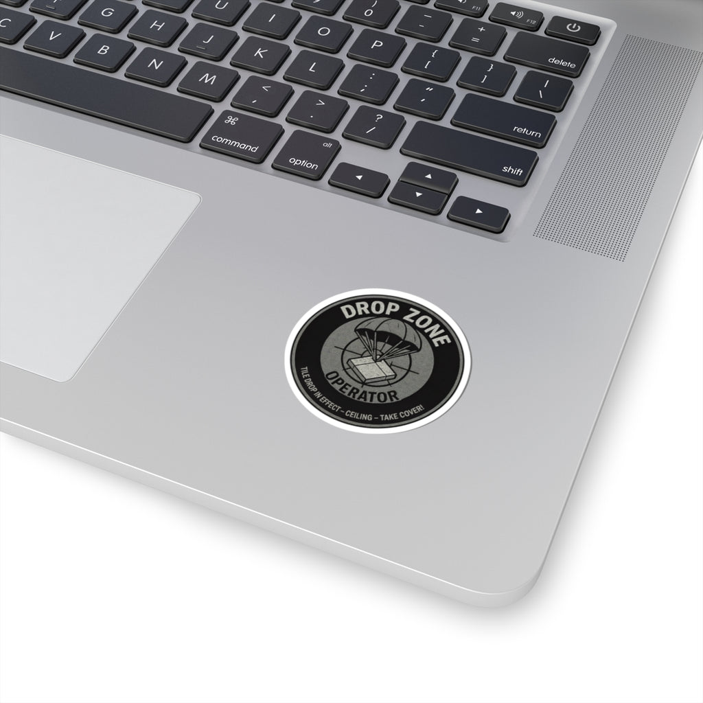 “Drop Zone Operator” version 2, take cover! kiss-cut sticker, military inspired