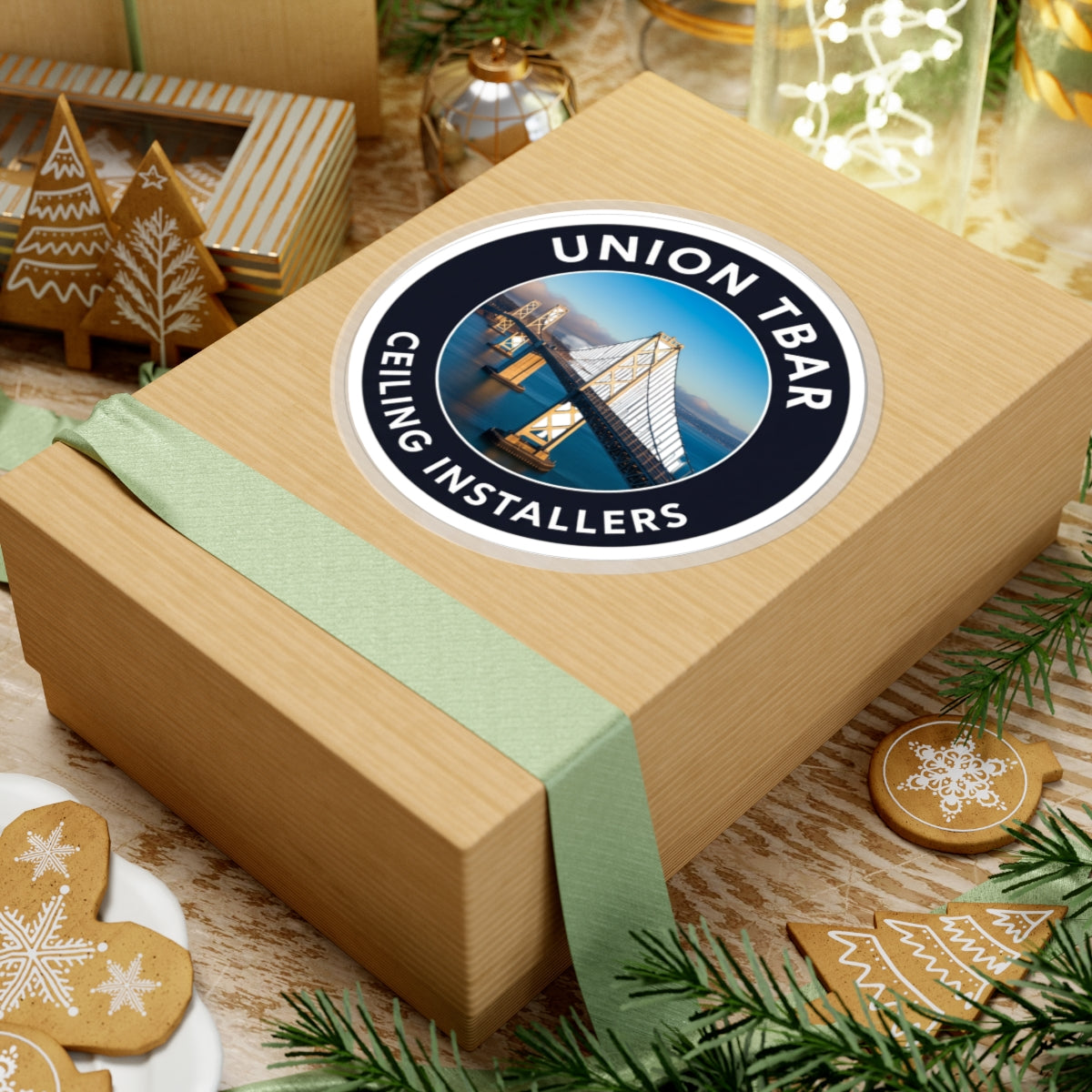 Union Tbar Ceiling Installers with Bay Bridge - sticker