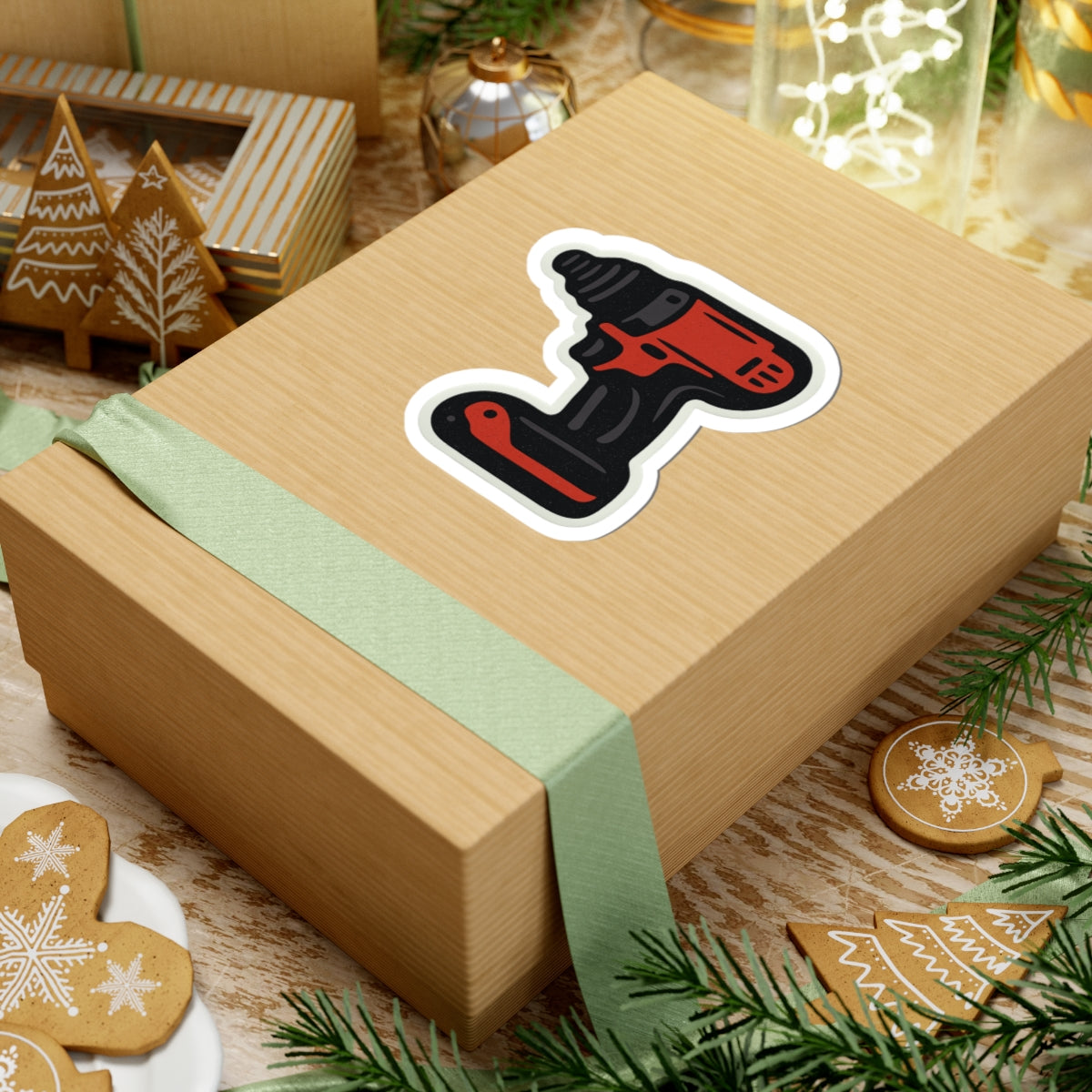 Red and Black Impact Driver kiss-cut sticker