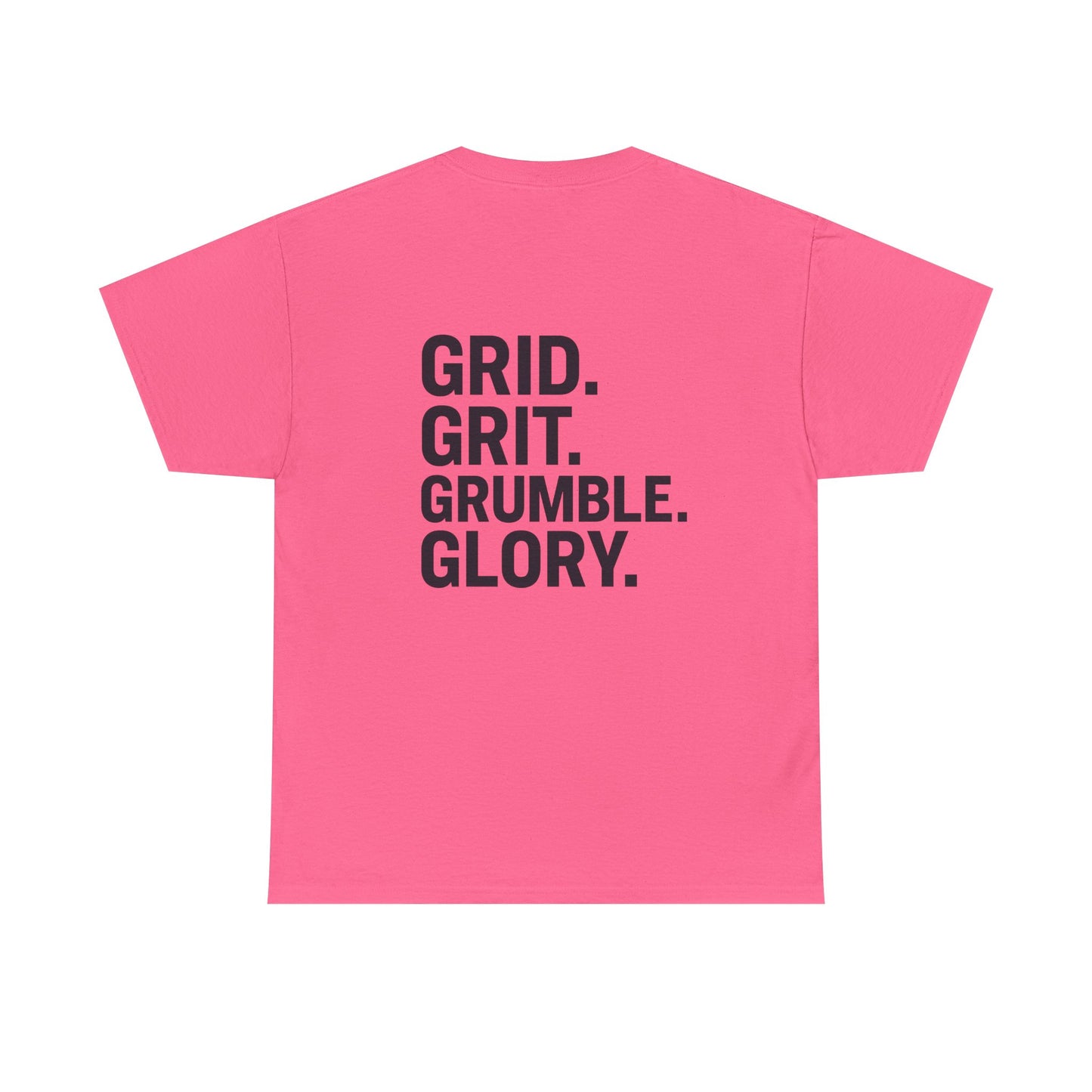 “Grid. Grit. Grumble. Glory.” Safety Colors Tee