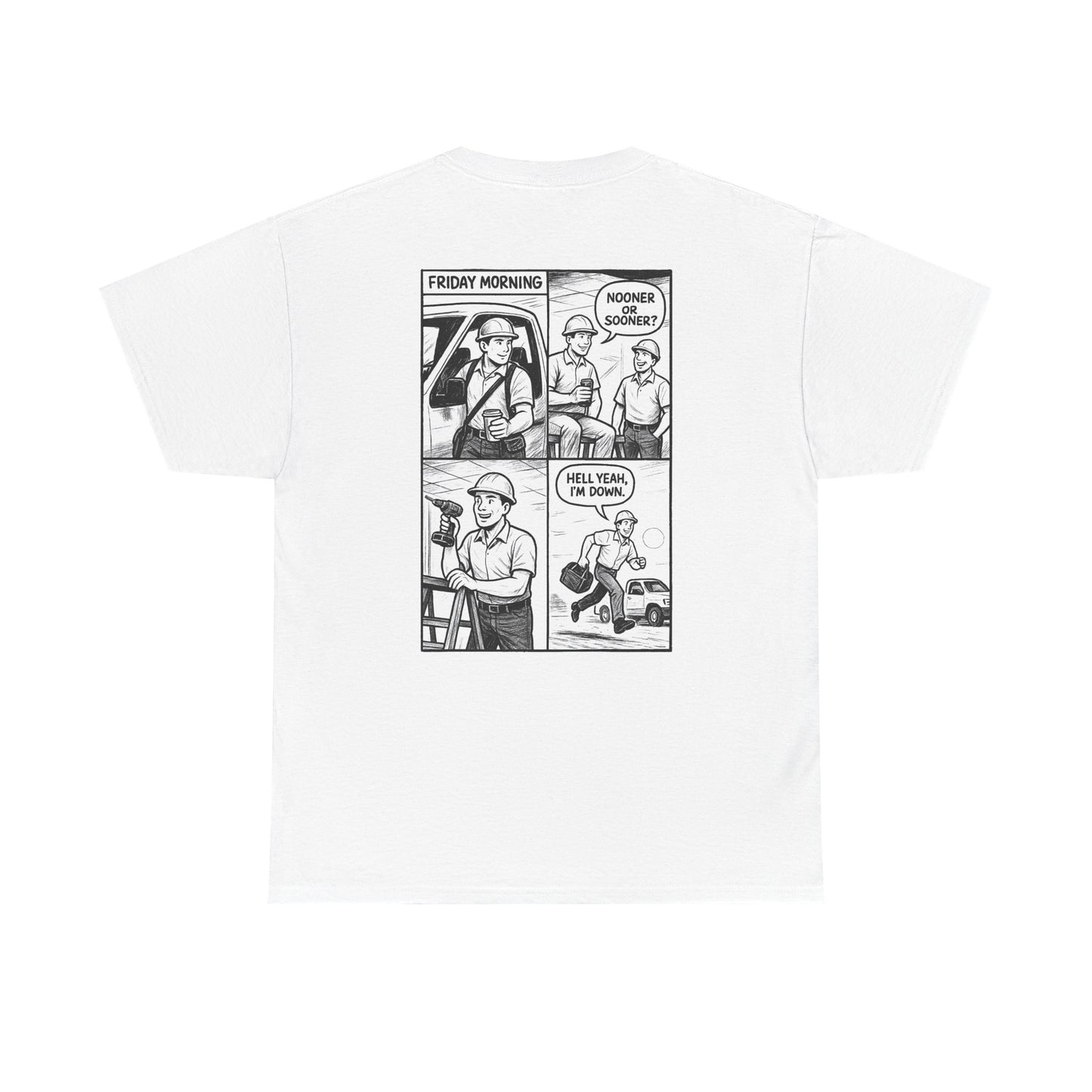 “Nooner or sooner. Hell yeah, I’m down” shirt - Retro Comic 4 panel