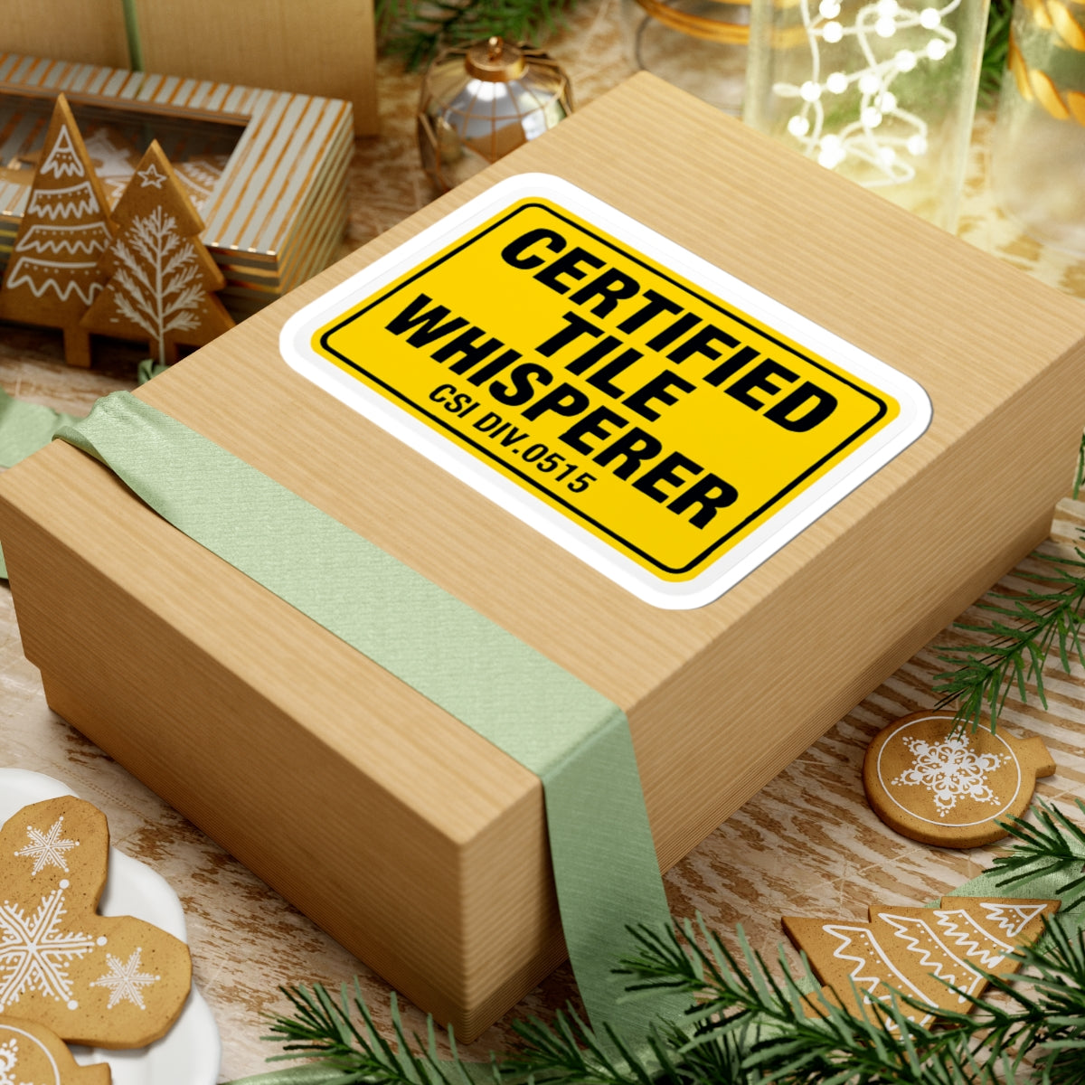 Certified Tile Whisperer - sticker - Safety Warning Design