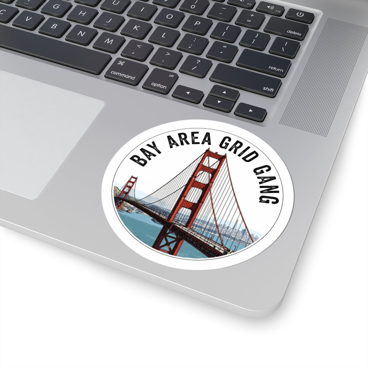Bay Area Grid Gang sticker with Golden Gate Bridge