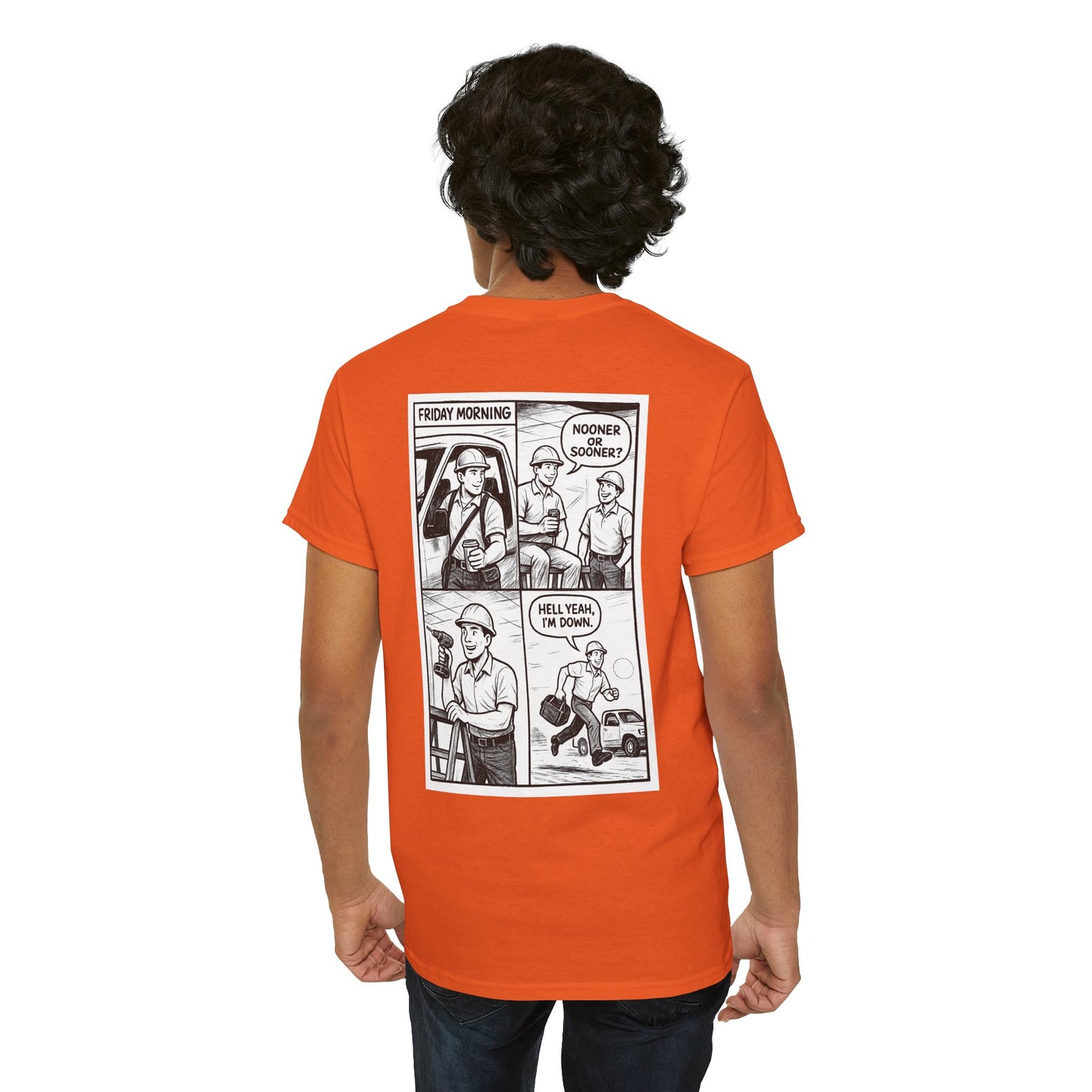 “Nooner or sooner. Hell yeah, I’m down” shirt - Retro Comic 4 panel