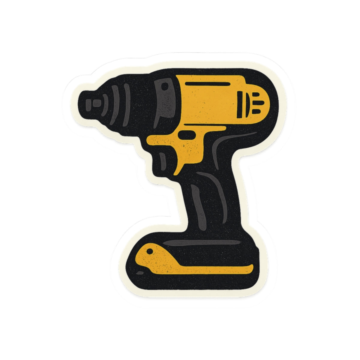 Yellow and Black impact driver kiss-cut sticker