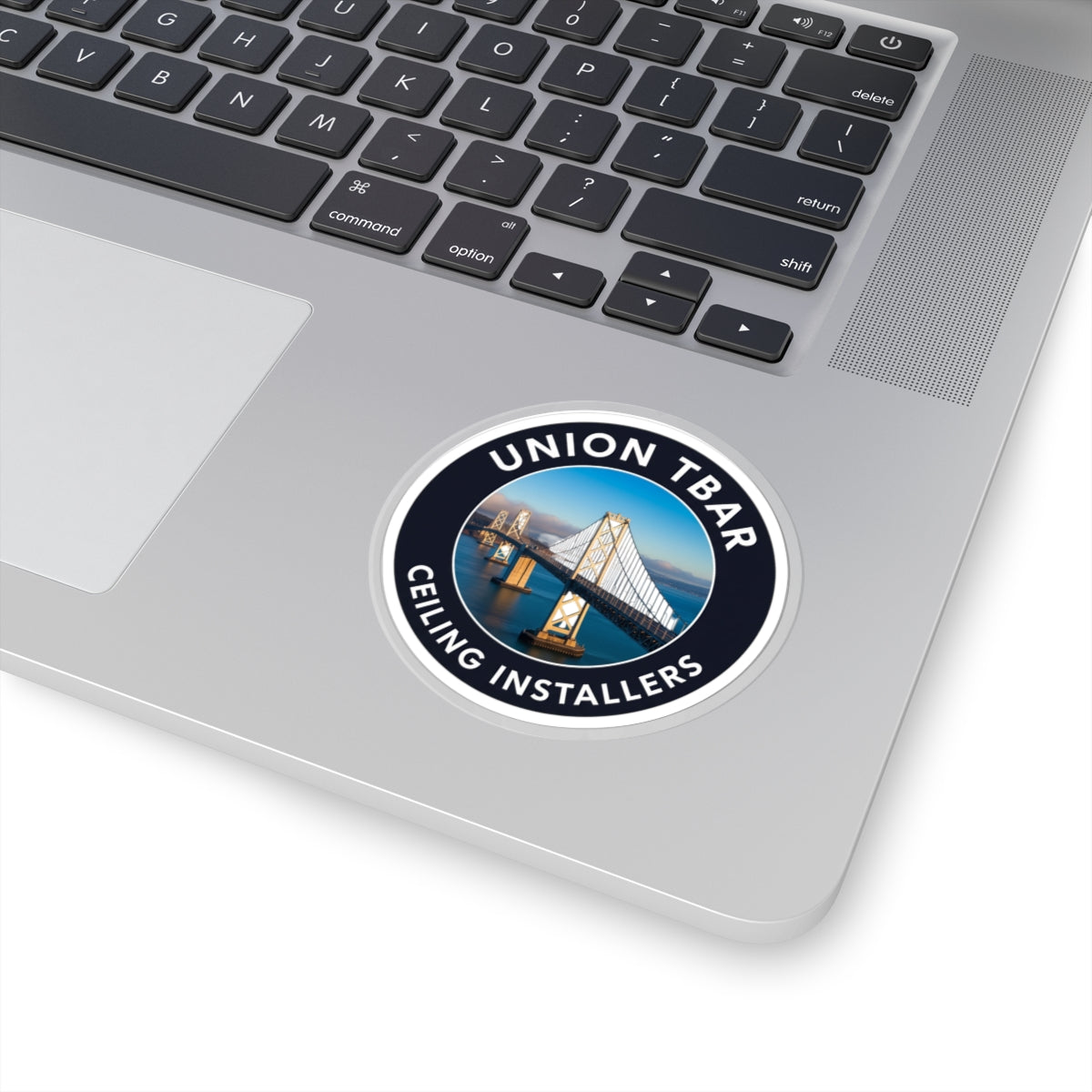 Union Tbar Ceiling Installers with Bay Bridge - sticker