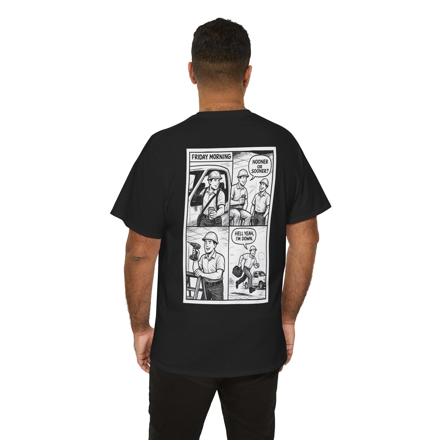 “Nooner or sooner. Hell yeah, I’m down” shirt - Retro Comic 4 panel