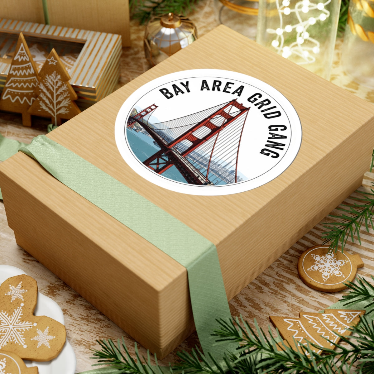 Bay Area Grid Gang sticker with Golden Gate Bridge