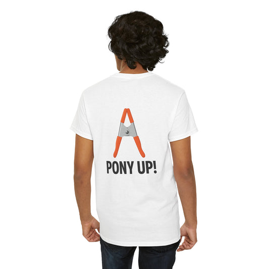 “Pony Up!” Shirt with actual Pony clamp