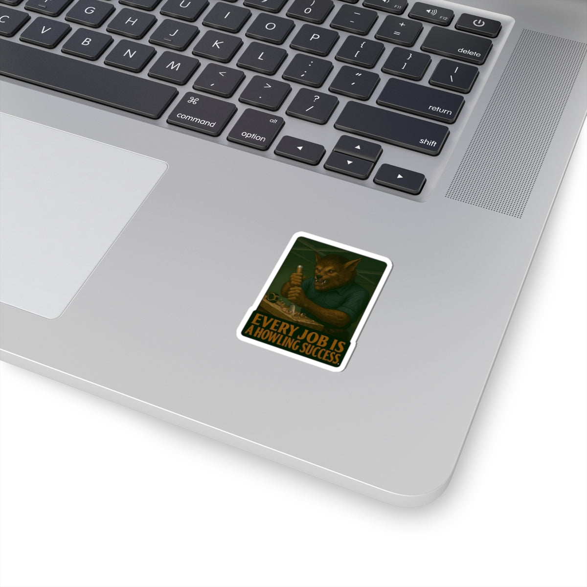 Werewolf Carpenter using a large chisel Sticker
