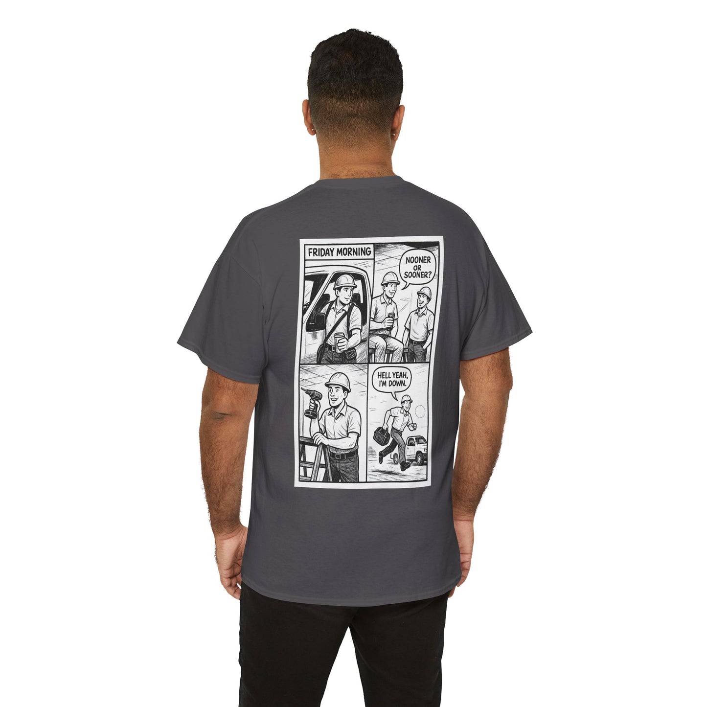 “Nooner or sooner. Hell yeah, I’m down” shirt - Retro Comic 4 panel