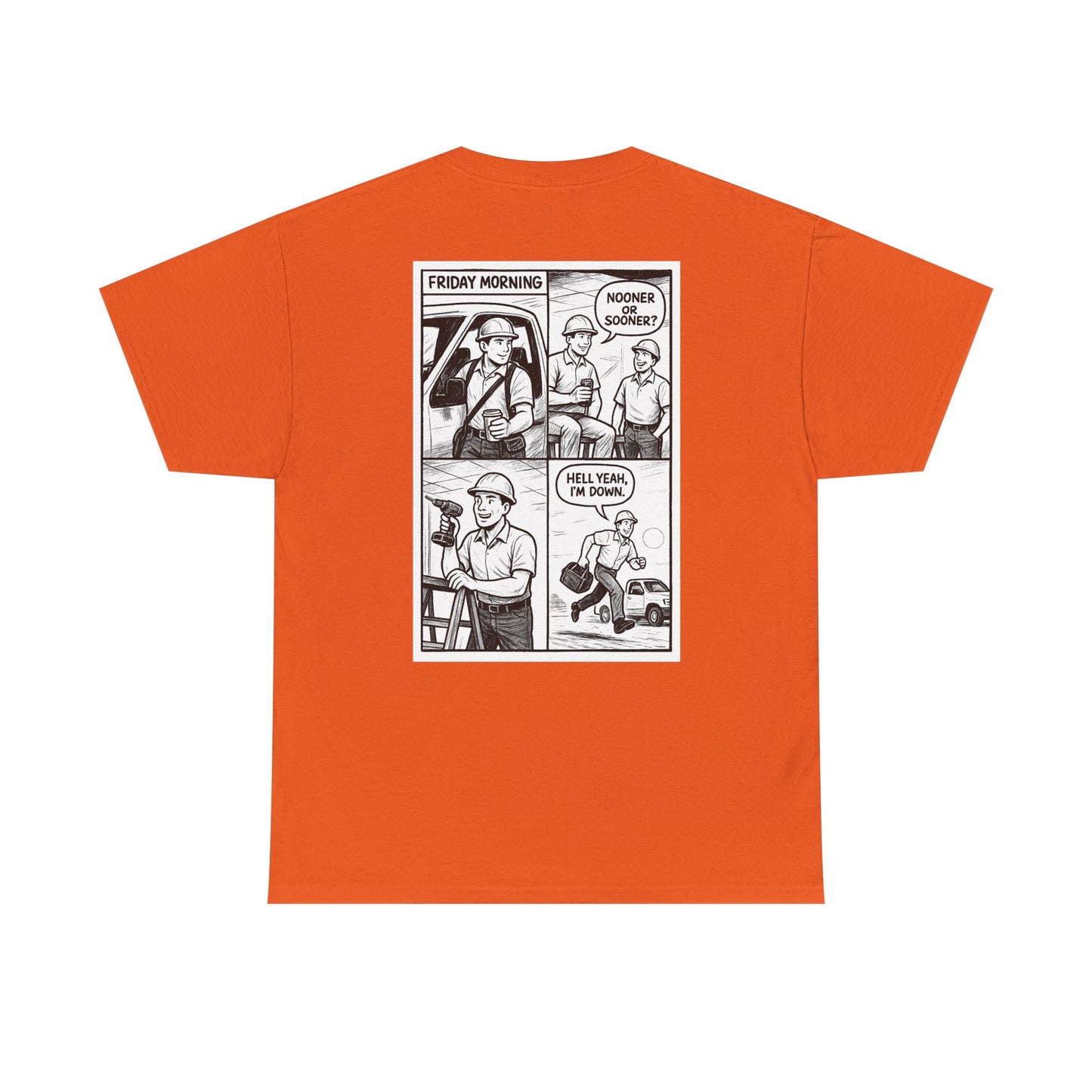 “Nooner or sooner. Hell yeah, I’m down” shirt - Retro Comic 4 panel