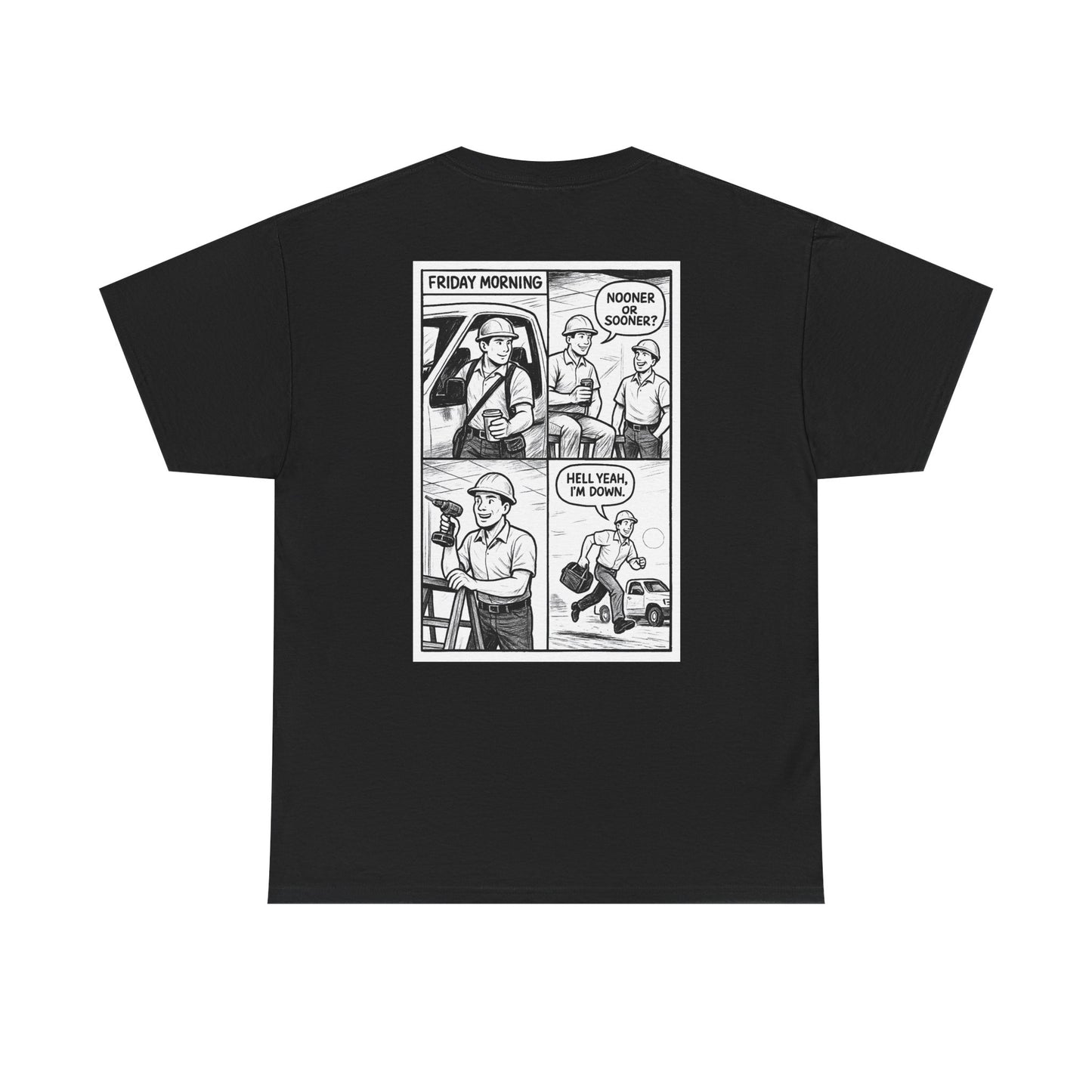 “Nooner or sooner. Hell yeah, I’m down” shirt - Retro Comic 4 panel