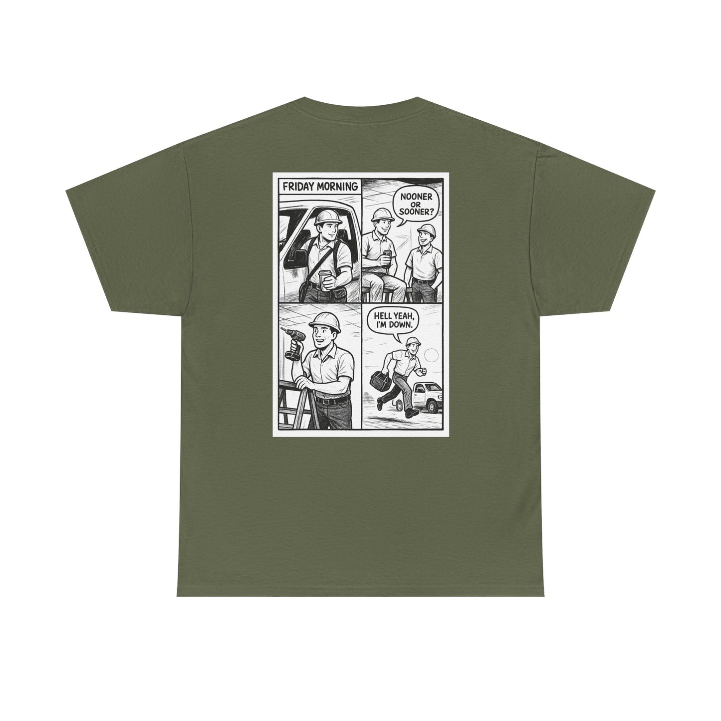 “Nooner or sooner. Hell yeah, I’m down” shirt - Retro Comic 4 panel