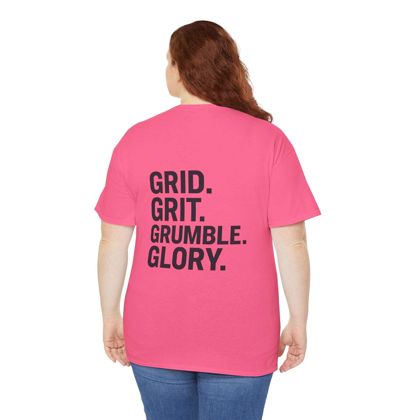 “Grid. Grit. Grumble. Glory.” Safety Colors Tee