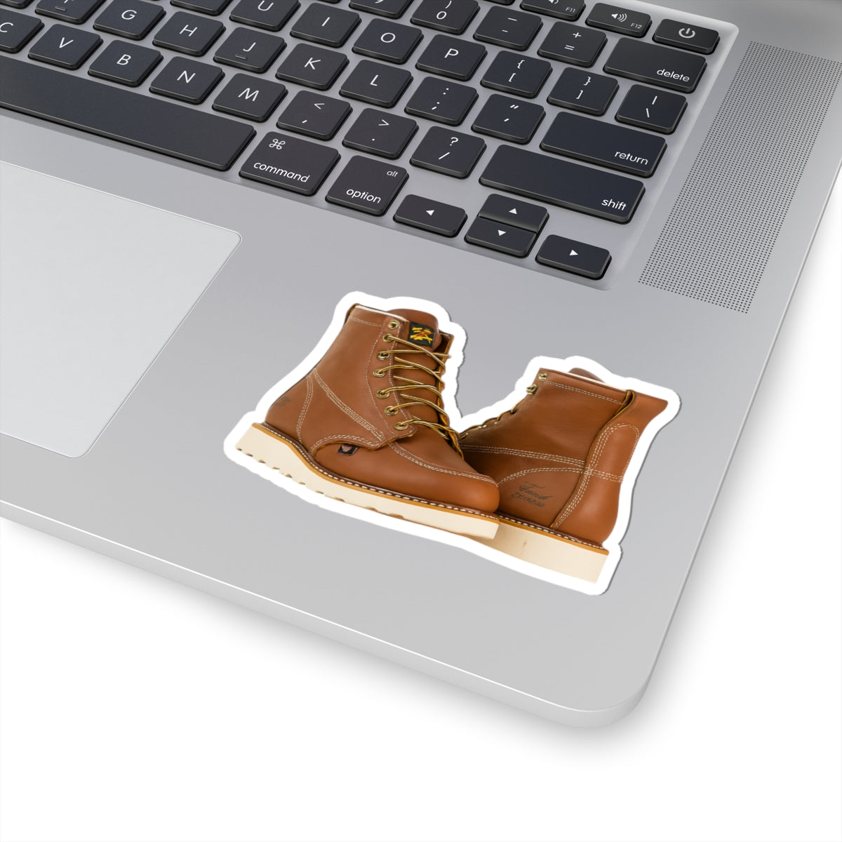 Pair of quality work boots. In kiss-cut sticker