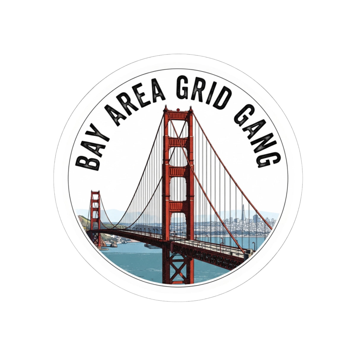 Bay Area Grid Gang sticker with Golden Gate Bridge