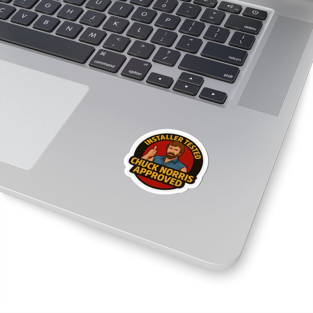 “Installer Tested. Chuck Norris Approved” with thumbs up approval - Sticker