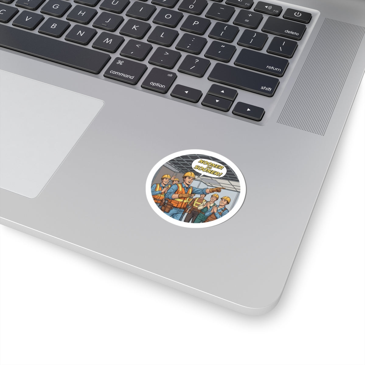 “Nooner or Sooner!” Colored Comic Style Kiss-Cut Sticker