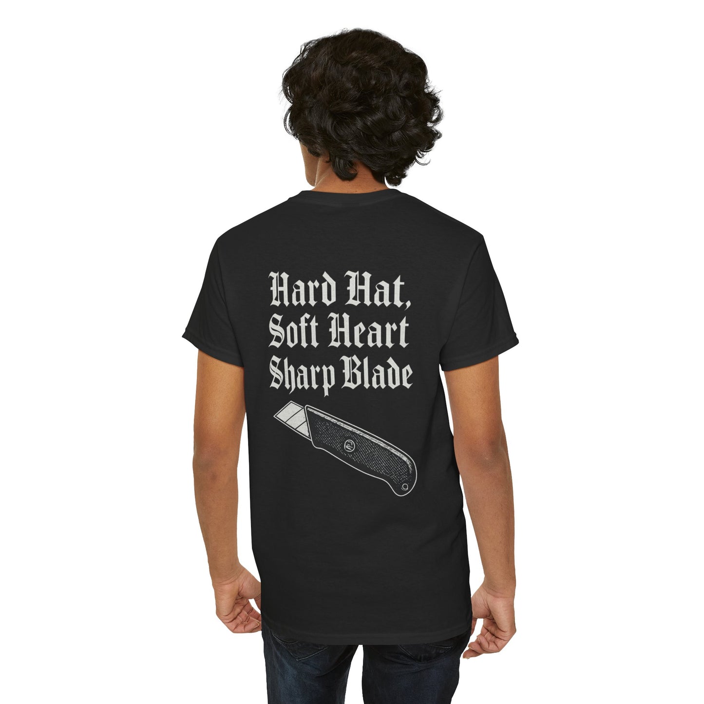 "Hard Hat, Soft Heart, Sharp Blade" shirt - perfect for tile 'drop it like it's hot' day