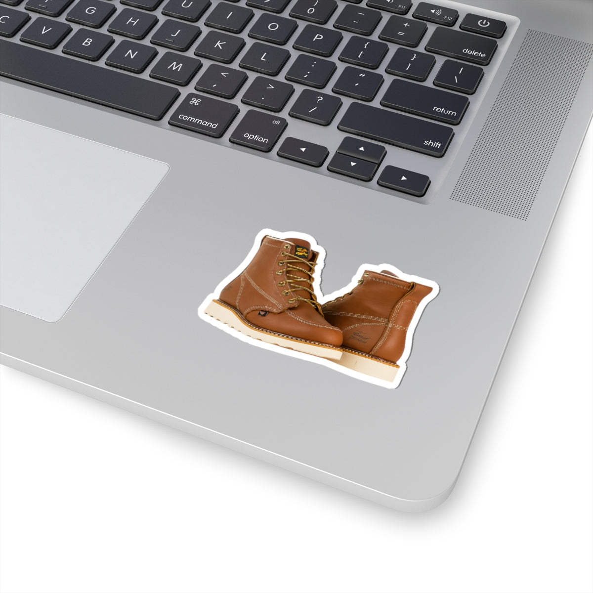 Pair of quality work boots. In kiss-cut sticker