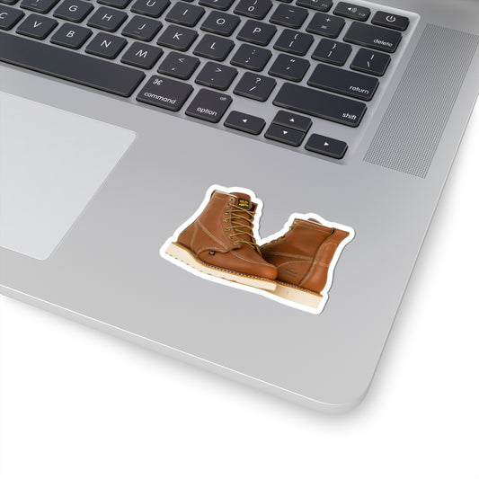 Pair of quality work boots. In kiss-cut sticker