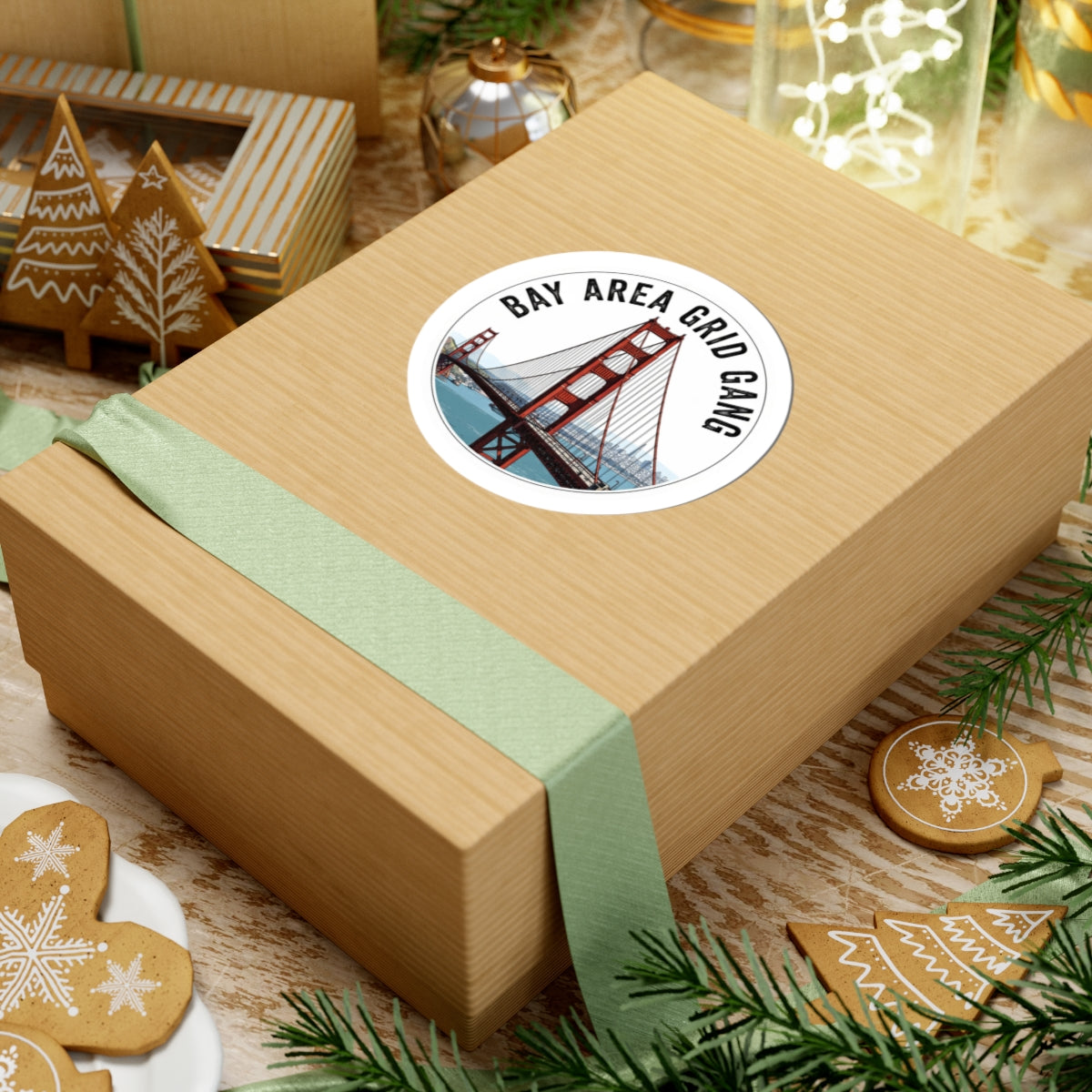 Bay Area Grid Gang sticker with Golden Gate Bridge