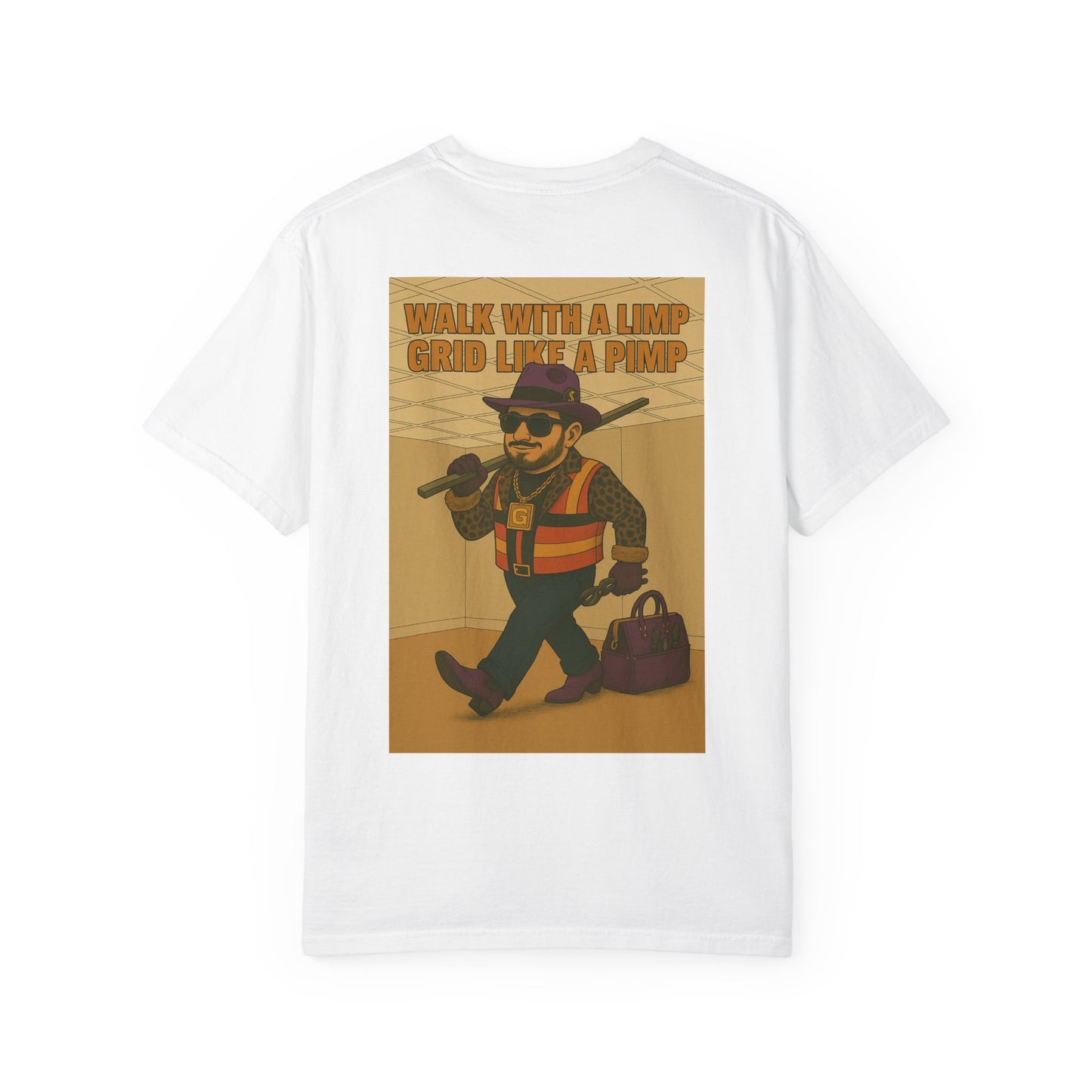 "Walk with a limp, Grid like a Pimp" shirt ( shout out to Grid Kidz )
