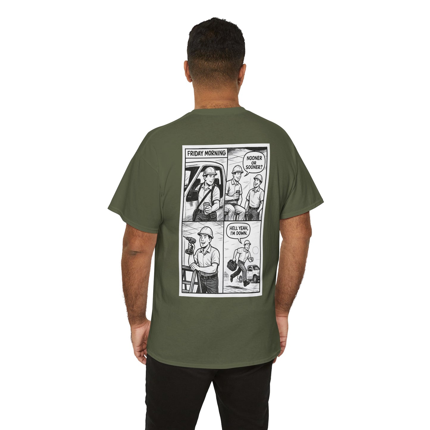 “Nooner or sooner. Hell yeah, I’m down” shirt - Retro Comic 4 panel