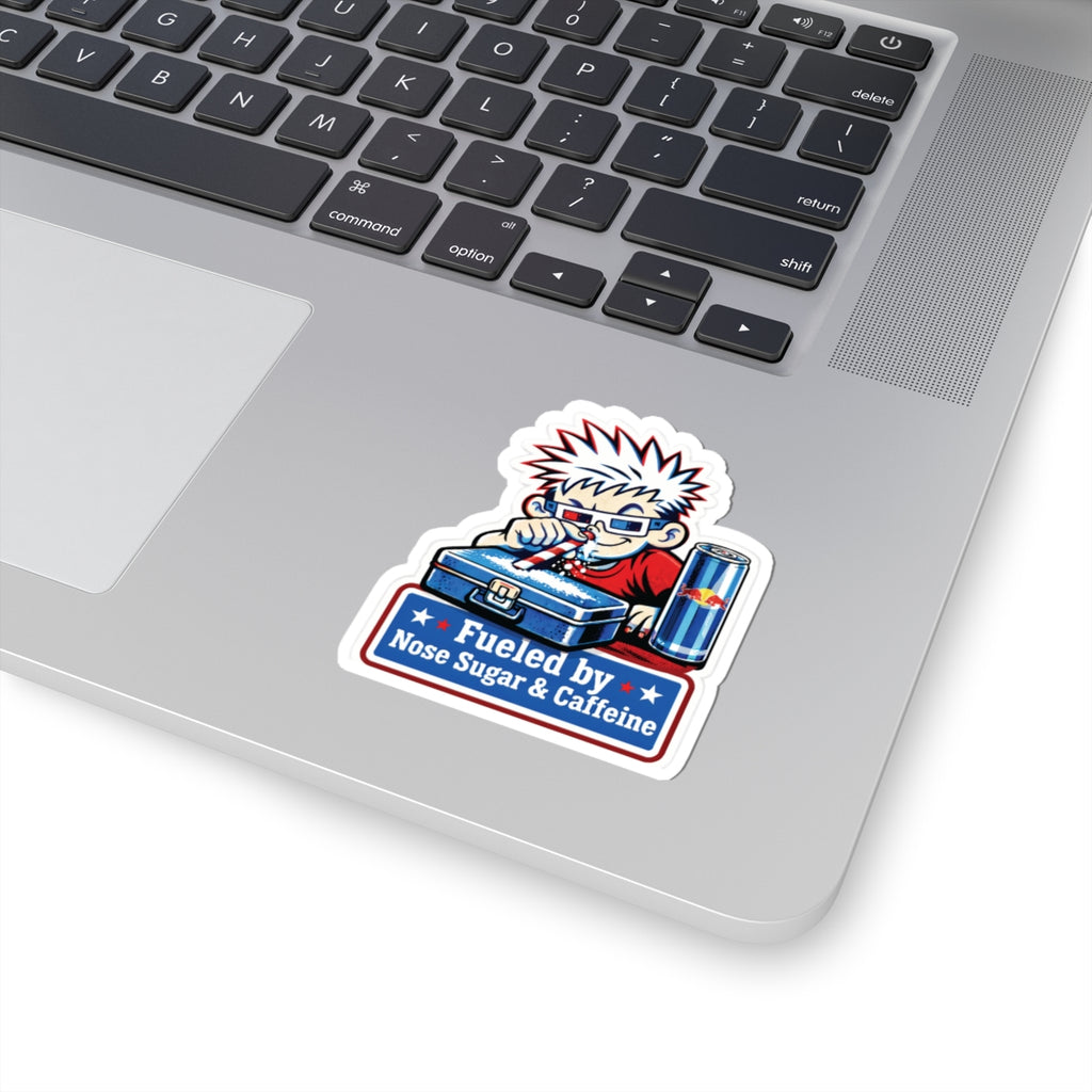 "Fueled by Nose Sugar & Caffeine" Retro Sticker