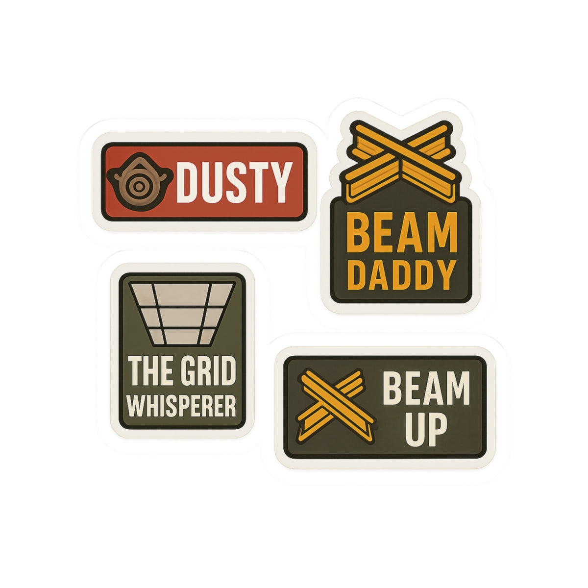4-pack of tbar nickname Kiss-Cut Stickers