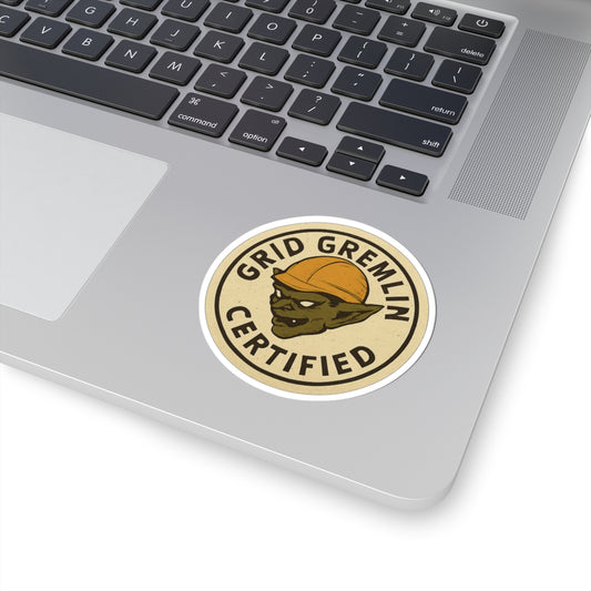 “Grid Gremlin Certified” Kiss-Cut Sticker