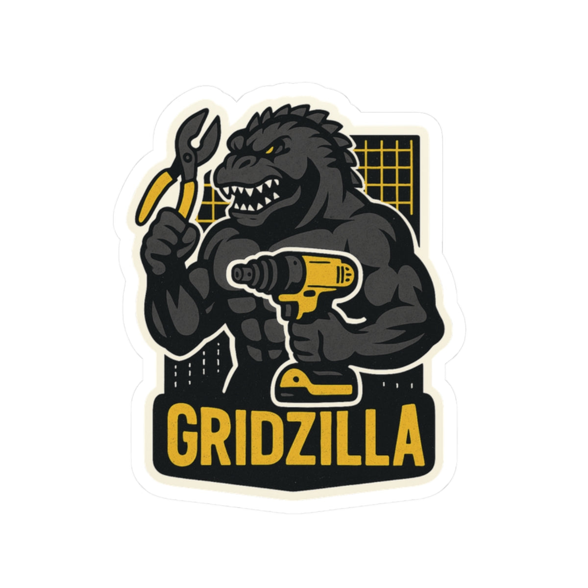 “Gridzilla” Kiss-Cut Sticker