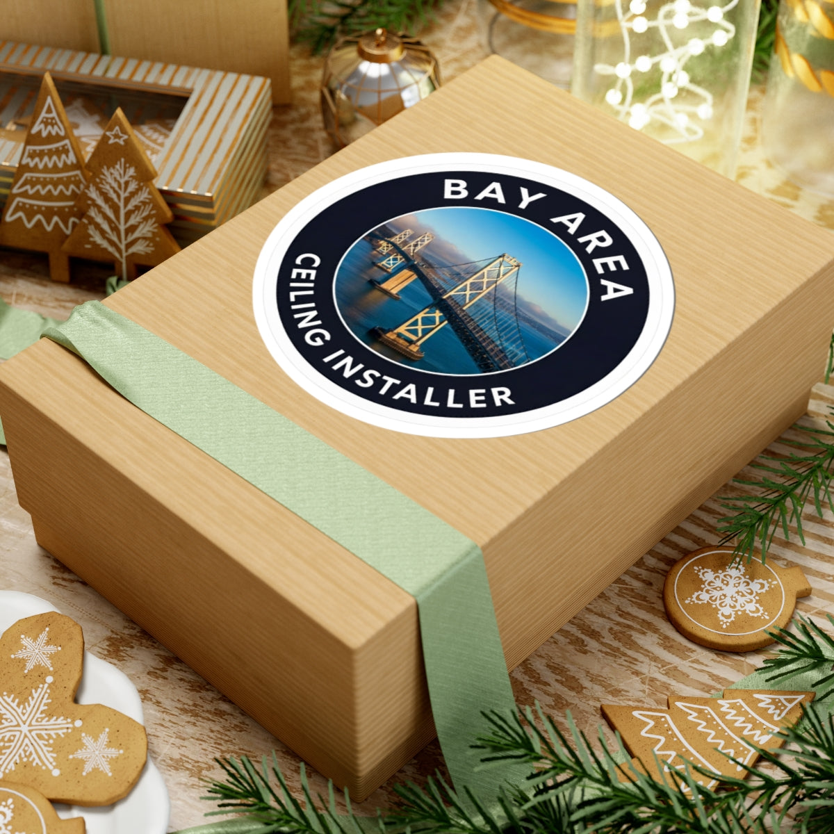 Bay Area Ceiling Installer with Bay Bridge - sticker