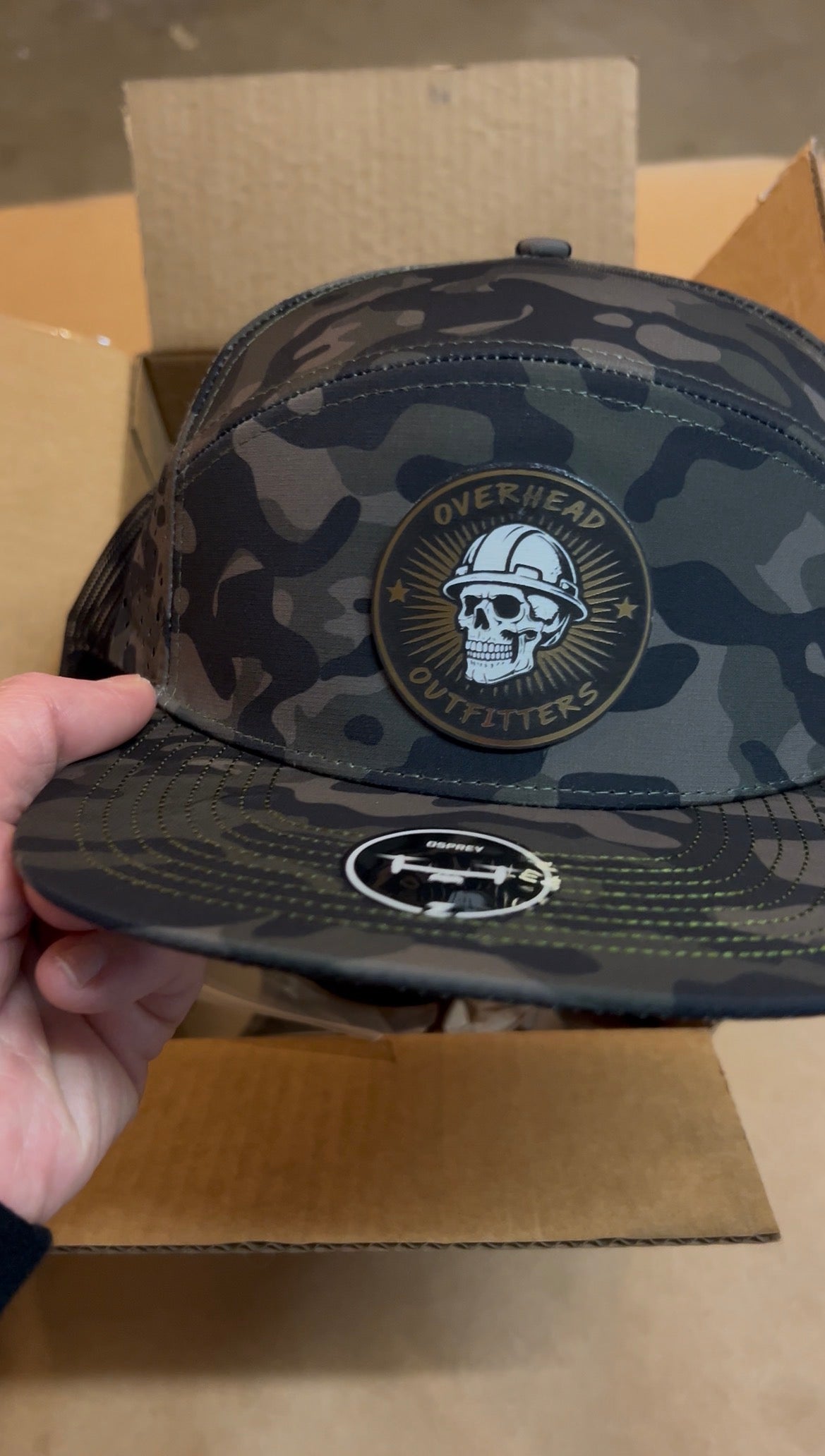 Overhead Outfitters brand logo Trucker Hat – Acrylic Patch – Richardson 112