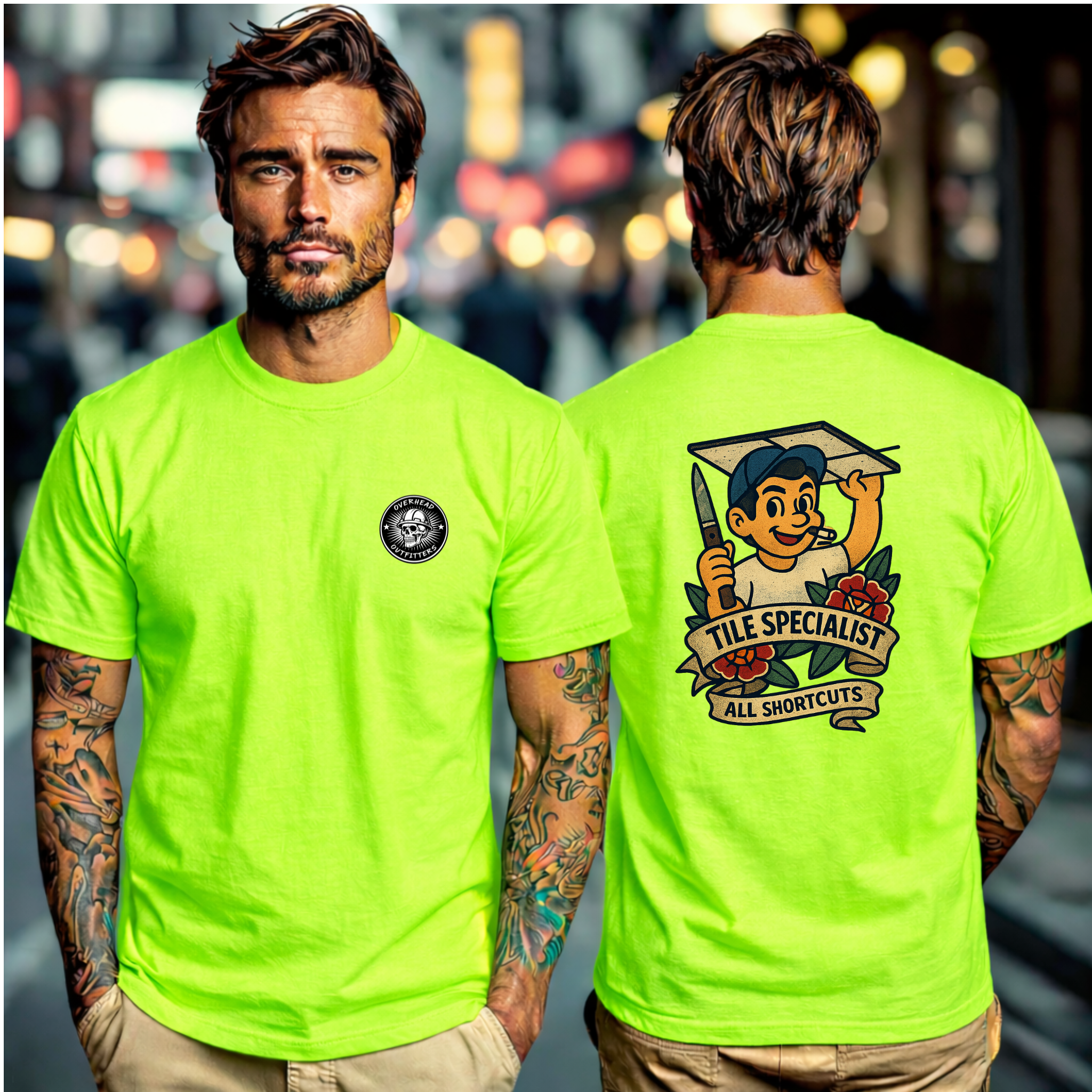 “Tile Specialist. All shortcuts” shirt