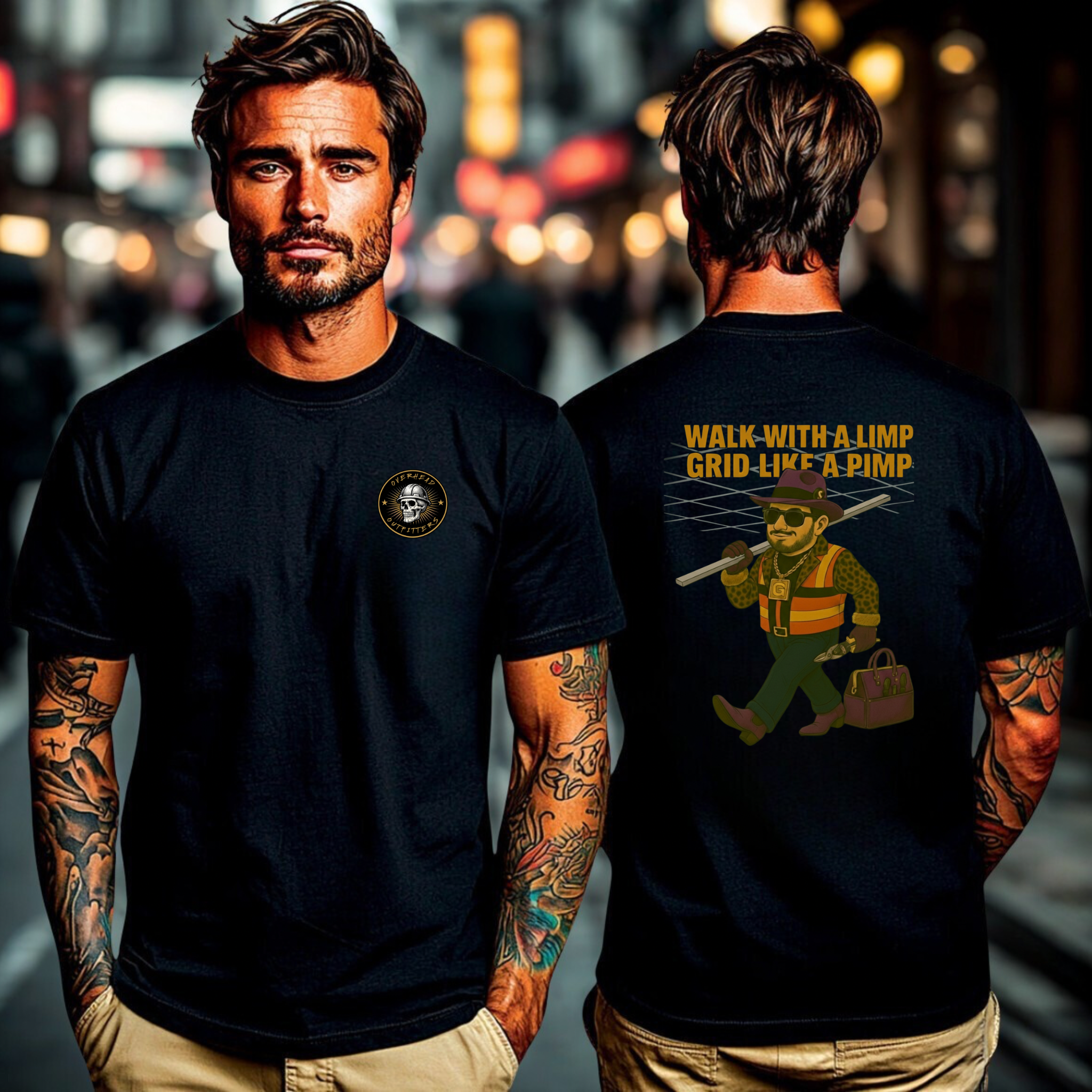 "Walk with a limp, Grid like a Pimp" shirt