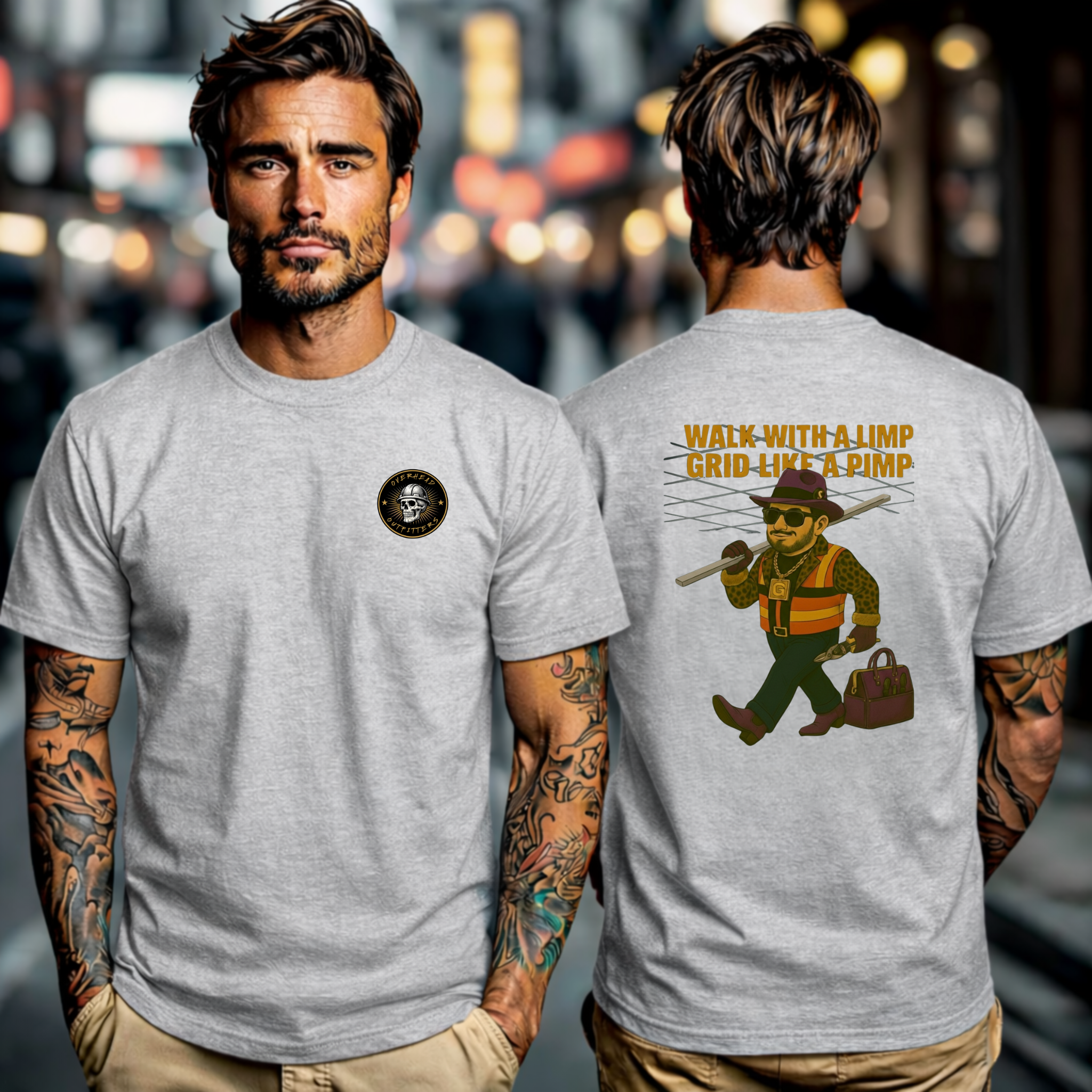 "Walk with a limp, Grid like a Pimp" shirt